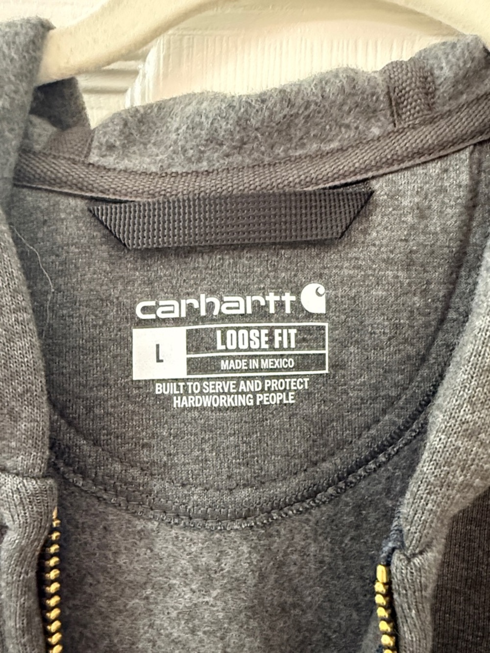 NEW, Carhartt Charcoal Gray Loose Fit Midweight Full Zip Hooded Sweatshirt - Picture 5 of 5